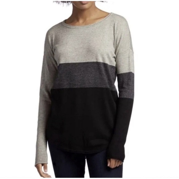 Smartwool Sweaters - Smartwool Women's S Shadow Pine Crew Sweater Gray Black Colorblock Merino Wool